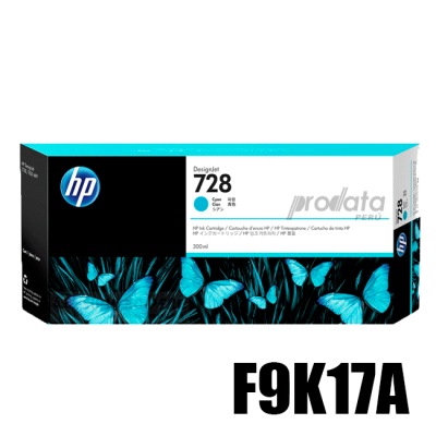 Tinta HP 728 Cyan 300ml (F9K17A) 