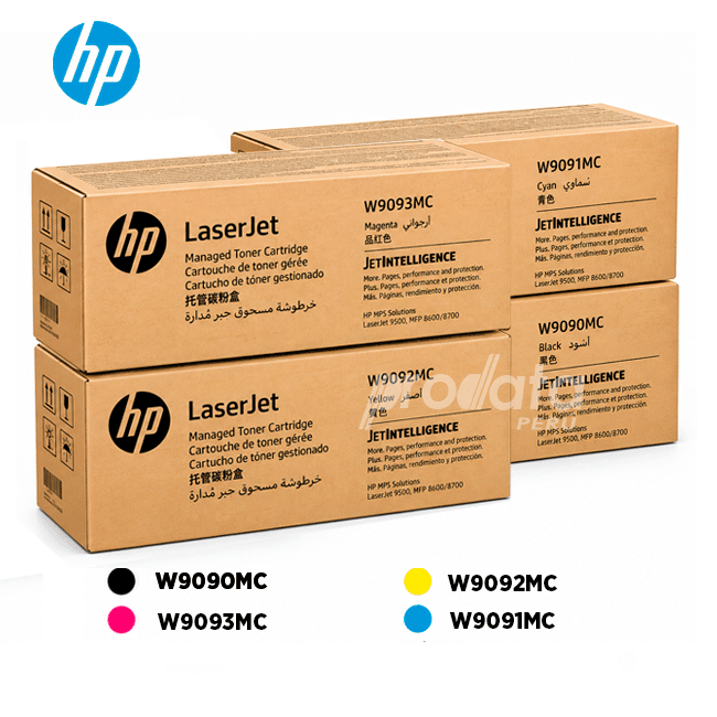 Kit Completo Tóner HP W9090MC, W9091MC, W9092MC y W9093MC Original